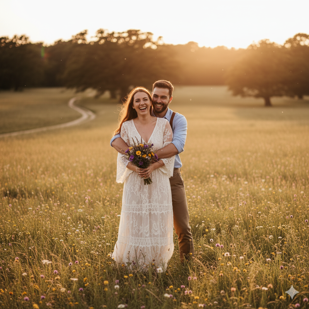 Foto do casal em um café